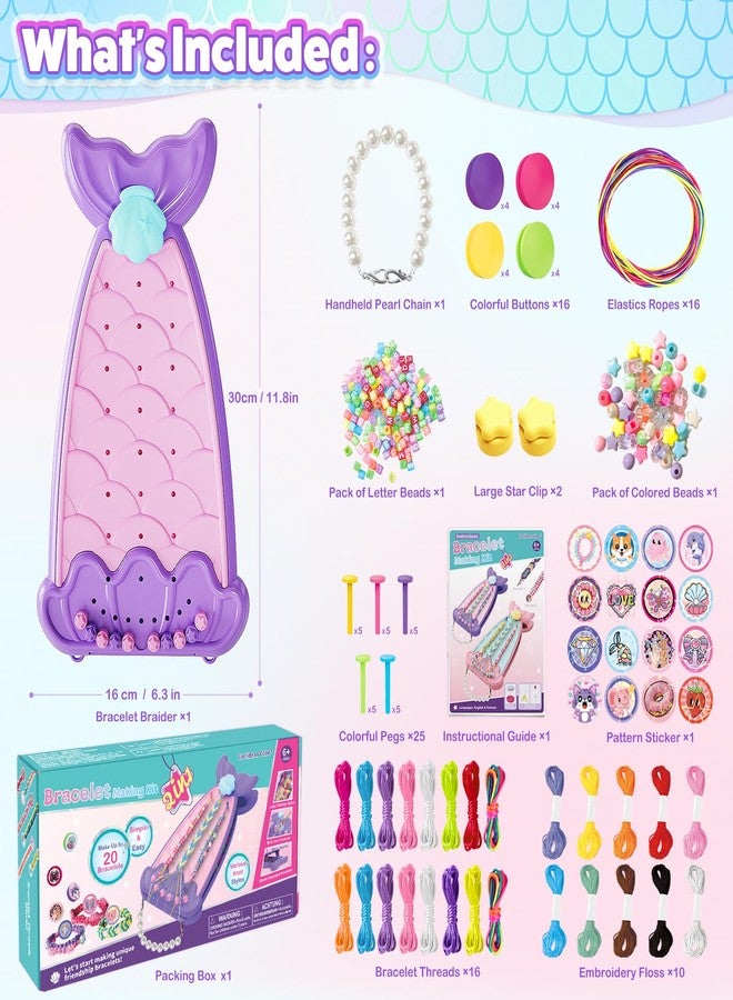 Euclidean Cube 2-in-1 Friendship Bracelet Making Kit, Arts and Crafts for Girls Ages 8-12, Jewelry Making Kit＆DIY Travel Activity Toys Set, Christmas Birthday Gifts for 6 7 8 9 10 11 12 Year Old Teen Girls (Purple) - Image 4